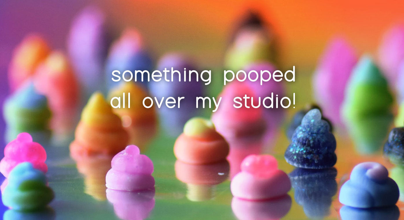 There's colorful poop everywhere!