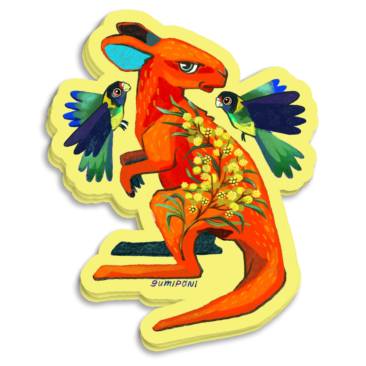 Kangaroo Wattles Sticker