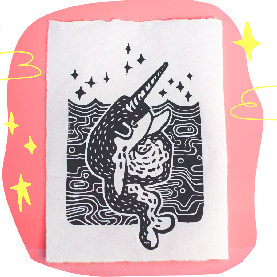 Narwhal LinoPrint