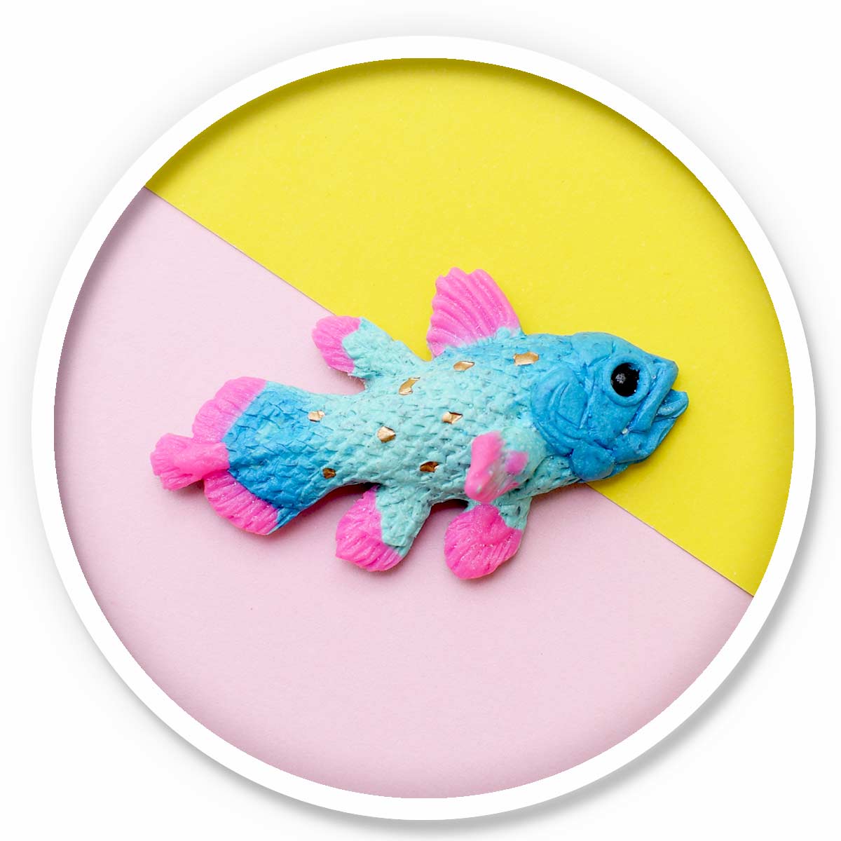 Coelacanth Magnet • Pink Tips