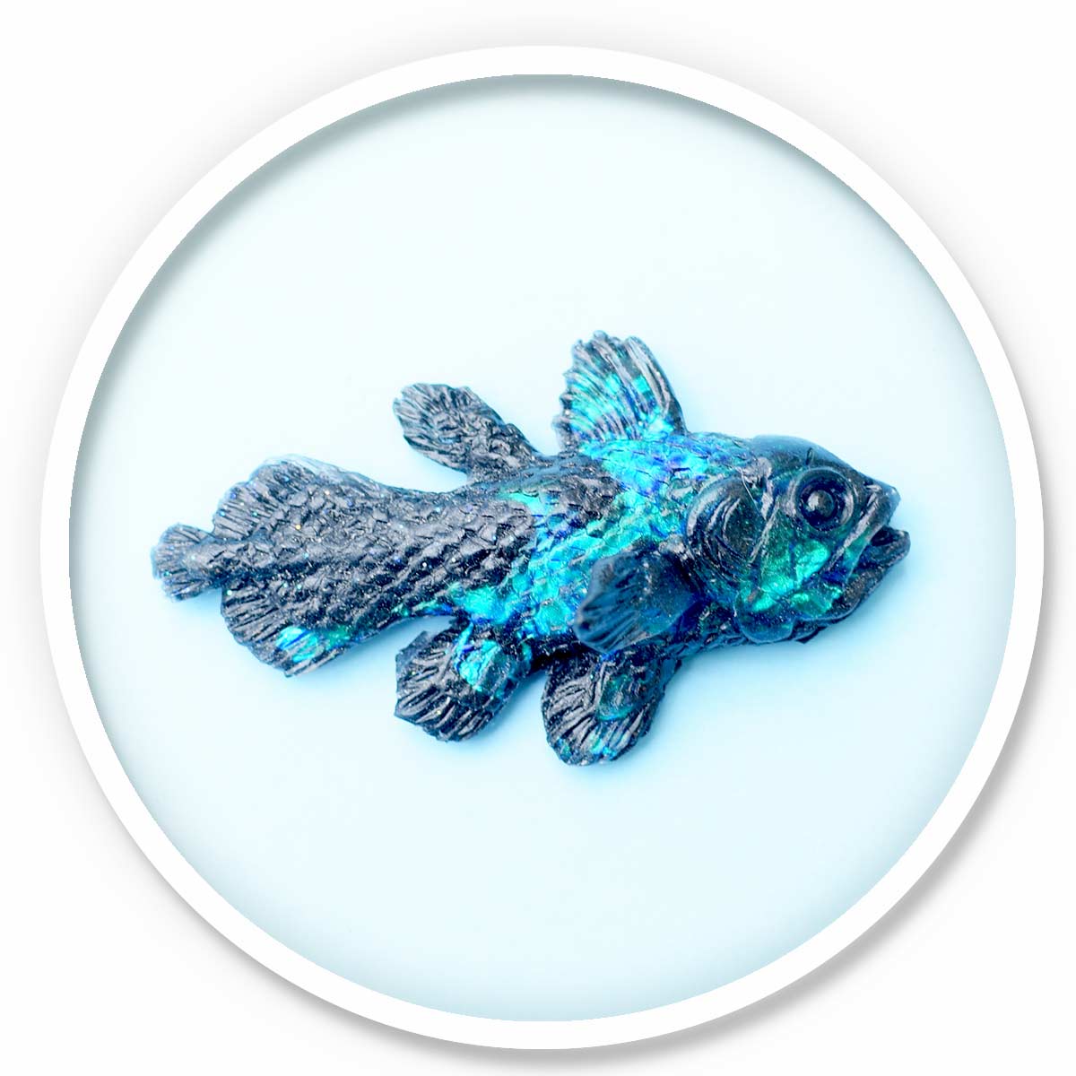 Coelacanth Magnet • Blue Opal