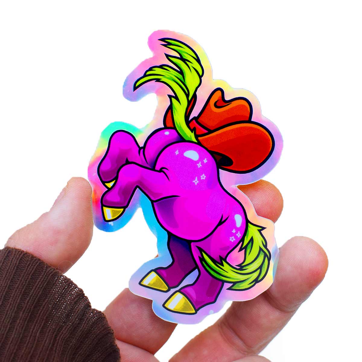 "Peachboi Cowpoke" Holographic Sticker