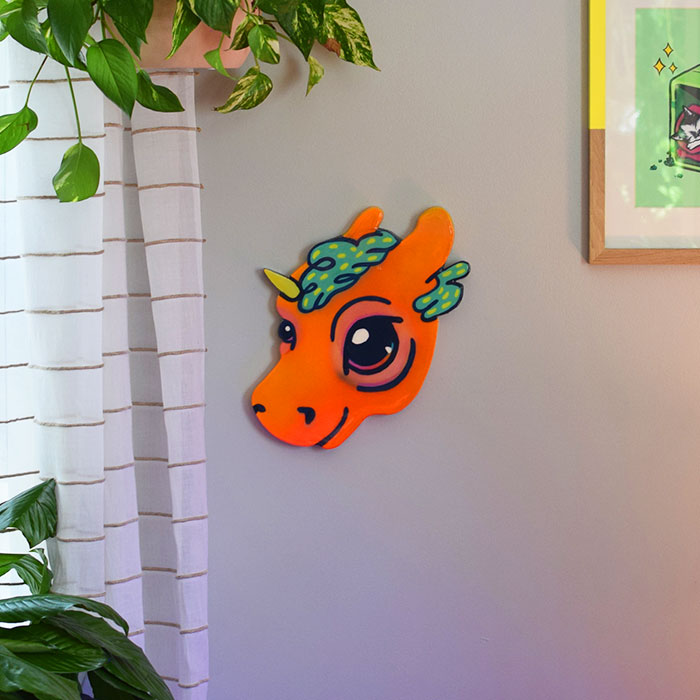 Orange Pony Wooden Wall Art