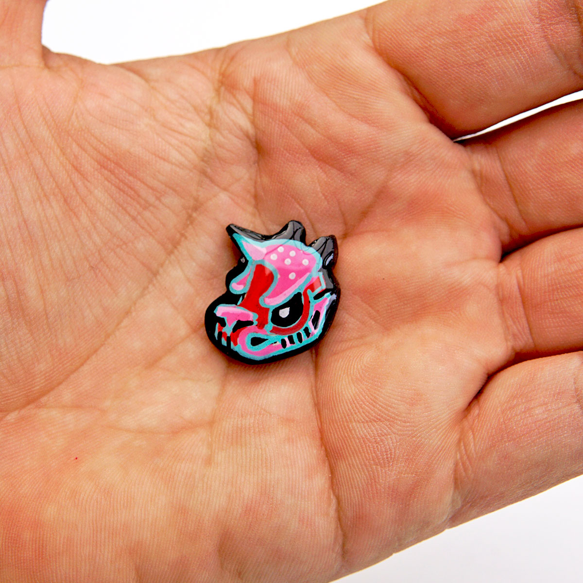 Grumpicorn Skull Handmade Pin