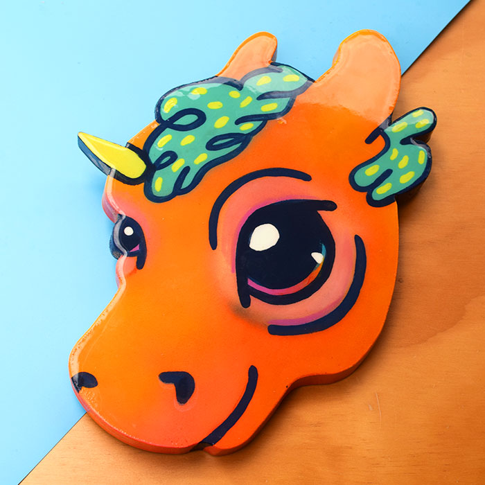Orange Pony Wooden Wall Art